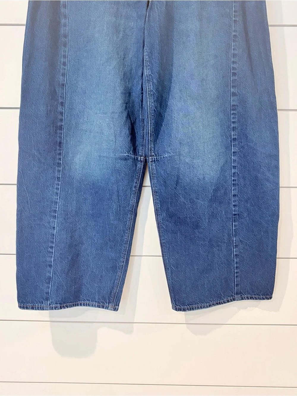 American Eagle Dreamy Drape Barrel Jeans 8 Blue Y2K Baggy Denim Core